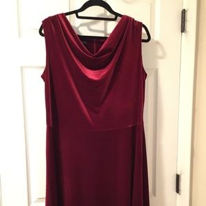 Talbots Velvet Burgundy Sleeveless Dress NWT